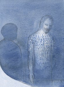 他向我展示了他被鞭打后伤口的外观，并向我们展示了如何与他联合，将我们的牺牲与父亲一起祈祷。（2001年，纸上写真） 作者 伊丽莎白王
