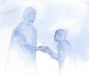 我必须握着他的手与他并肩，为生者和死者祈求，握着他受伤的手，2000年（纸上w - c） 作者 伊丽莎白王
