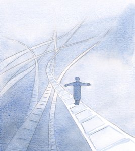 有人向我展示了耶稣是如何支持我们的，当我们朝着永远存在的父亲走去时，沿着奇怪而令人惊讶的路线，2000年（纸上写有w - c） 作者 伊丽莎白王