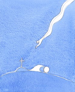 神子降世为人，分享他的神力、生命、智慧和喜悦，2005 年（纸面水彩画） 作者 伊丽莎白王