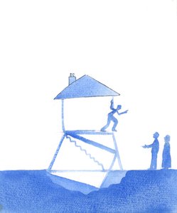 可能会发生这样的情况，无辜的人遭受到他们从未伤害过的人的意外虐待；事实上，他们是在试图帮助别人，2004 年（纸上水彩画） 作者 伊丽莎白王