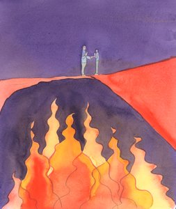 祈祷和布道是一项仁慈的工作，让那些对他人残酷无情的人在死前悔悟，2005 年（纸上水彩画） 作者 伊丽莎白王