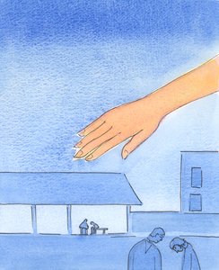 仿佛父亲的手伸向那些听到供词的地方，2003年（纸上写有w - c） 作者 伊丽莎白王