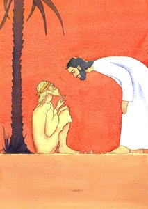耶稣医治盲人，2001年（纸上写有w - c） 作者 伊丽莎白王