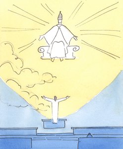 耶稣我们的上帝和救主与我们一起祈祷，并在每一次弥撒中为我们祈祷，无论悲伤或动荡的“乌云”似乎弥漫在我们的生活中，2004年（纸上写有w - c） 作者 伊丽莎白王