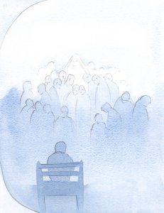 玛丽和平地等待着，因为我在祈祷中列出了所有亲爱的人-牧师和其他许多人。，2001年（纸上w - c） 作者 伊丽莎白王