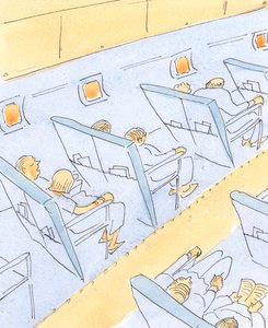 在我们前往天堂的旅途中，天主教徒信任导航员和飞行员（上帝），并感谢2004年的常规食品（圣餐）（纸上写有水） 作者 伊丽莎白王