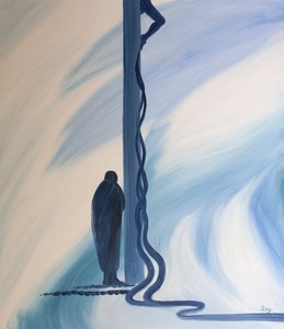 耶稣在十字架上流下了祂的宝血，以救我们脱离罪恶，2001年（船上积油） 作者 伊丽莎白王