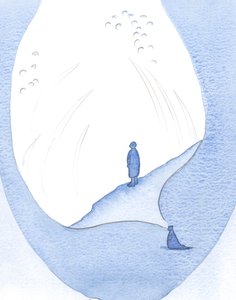 在灵魂中安息在基督里就像踏入永恒，2000年（纸上写有水） 作者 伊丽莎白王