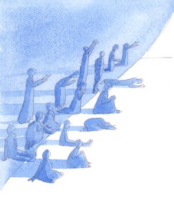 无论贫富病健，都能接受信仰，2004 年（纸面水彩画） 作者 伊丽莎白王