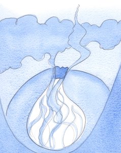 内心充满信心之火，但进步被罪恶所阻碍的人，就像一座火山，它不散发着火，但散发出刺鼻的烟雾，2002年（纸上写有w - c） 作者 伊丽莎白王