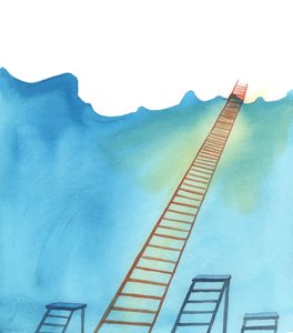 基督教之路就像通往天堂的阶梯，2005 年（纸上水彩画） 作者 伊丽莎白王