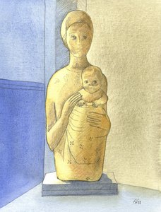 《圣母子》（2001年，带纸） 作者 伊丽莎白王