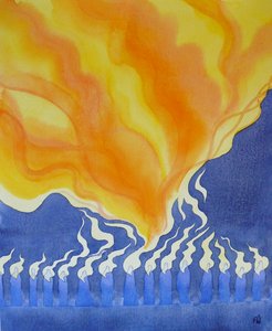 圣灵在使徒和玛利亚的降临，五旬节，2001年（纸上w - c） 作者 伊丽莎白王