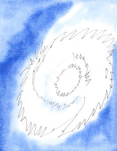 上帝之头的高纯度可以被描绘成三轮火的燃烧光辉-我们将进入，2003年（纸上写有w - c） 作者 伊丽莎白王