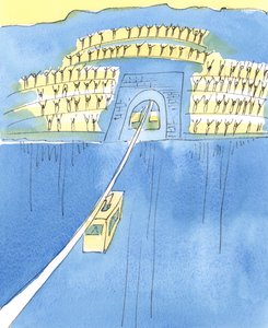 从生到死的旅程就像乘坐缆车在两座山峰之间，2004年（纸上写有w - c） 作者 伊丽莎白王