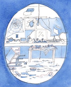 生活在不悔改的严重罪孽中的人的灵魂，2005 年（纸上水彩画） 作者 伊丽莎白王