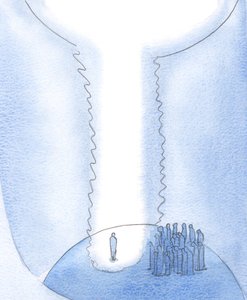 空虚的欲望的灵魂为基督创造了一个在地上的空间，天地相连，2000年（纸上水） 作者 伊丽莎白王