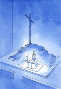 这就是我的血杯”：在2001年的每场弥撒中都代表了Cal髅地的献祭（纸上写有w - c） 作者 伊丽莎白王