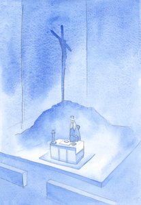 这就是我的血杯”：在2001年的每场弥撒中都代表了Cal髅地的献祭（纸上写有w - c） 作者 伊丽莎白王