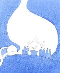 通过教会，我们拥有了在罪恶世界中作为上帝儿女生活所需的一切，2005 年（纸面水彩画） 作者 伊丽莎白王