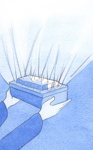 将基督的牺牲献给父亲就像是提供一个宝藏盒，盒子上的“钻石”使它更加美丽，这是我们悔改并原谅的罪过，2002年（纸上写有w - c） 作者 伊丽莎白王