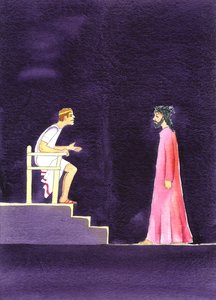 “真相是什么？”彼拉多对耶稣说，2001年（带纸） 作者 伊丽莎白王