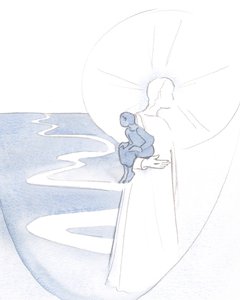 当我依靠基督，在默默的祈祷中，我就像一个怀着生命力和喜乐的孩子。，2000（写在纸上） 作者 伊丽莎白王