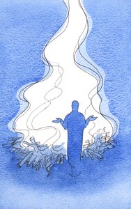 当我们与基督一起祈祷时，赞美与代祷的烈焰升起，到了父亲，2002年（纸上写有w - c） 作者 伊丽莎白王