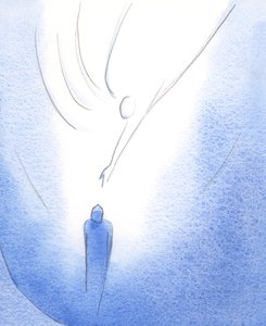 在我们夫人的地幔中，欢乐的灵魂被基督喂养，被圣灵照亮，并被敦促朝上仰望父亲，2002年（纸上有字） 作者 伊丽莎白王