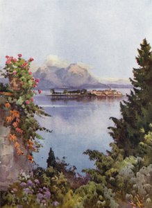 巴韦诺花园，马焦雷湖（彩色平版印刷） 作者 艾拉·杜甘蔗