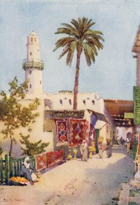 集市，Assuan（彩色平版印刷）