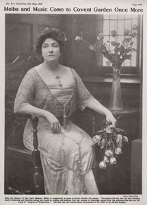 Dame Nellie Melba，澳大利亚歌剧歌手（黑白照片） 作者 艾略特和弗莱摄影工作室