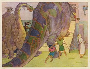 诺亚方舟：恐龙的困境（彩色石版画） 作者 埃尔默·博伊德·史密斯