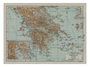 古希腊地图，c1910年代。