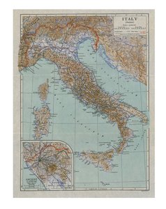 古代意大利地图，c1910年代。