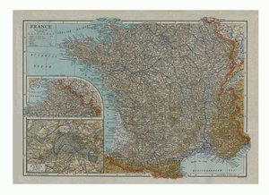 法国地图，c1910。