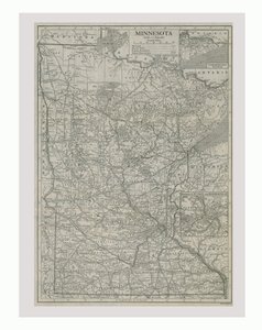 美国明尼苏达州地图，约建于1900年代。