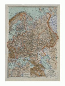 俄罗斯的地图在欧洲，c1910s。