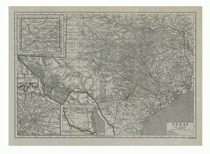 美国德克萨斯州c1910年代地图。