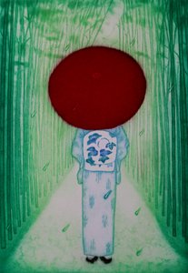 红伞，2007 年（蚀刻版画）