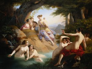 戴安娜和若虫沐浴，1846年 作者 埃米尔·雅各布斯（Emil Jacobs）