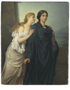矩形斑块“ Antigone and Ismene” 作者 埃米尔·特申多夫（Emil Teschendorff）