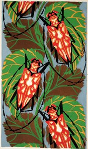 昆虫》第 19 版的细节，出版于 1930 年。1930 年代（pochoir 印刷品） 作者 埃米尔·阿兰·塞盖