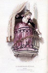 博马舍(1732-1799)作品全集》由爱德华-富尼耶著。埃米尔-巴亚尔绘图。Ed.Laplace, Sanchez et Cie, Paris 1876.这是《塞维利亚的理发师》中的罗西内 作者 埃米尔·安托万·贝亚德