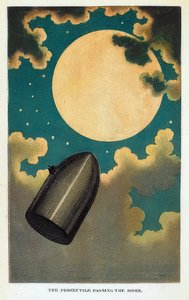朱尔斯·凡尔纳（Jules Verne）的《从地球到月球》一书的插图。 1877年
