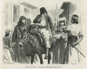 Leproux Quest in Chio，由Emile Bayard绘制，用于说明 "Chio岛"（土耳其东部）的故事，1877年，由A.Testevuide博士绘制。Le tour du monde中的版画 作者 埃米尔·安托万·贝亚德