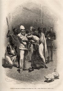 The exchange of blood between King Rionga and Sir Baker, after drinking a large amount of banana cider and spending a night watching and young, the ceremony takes place, each in turn they cut their forearms and drink a drop of blood, then Rionga Vakil is p 作者 Emile Antoine Bayard