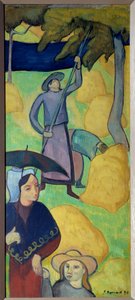 苹果高尔基。从果园里采摘苹果。埃米尔-伯纳德（1868-1941）的画作 作者 埃米尔·伯纳德（Emile Bernard）