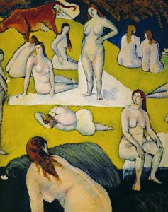Baigneuses a la vache rouge（布面油画）